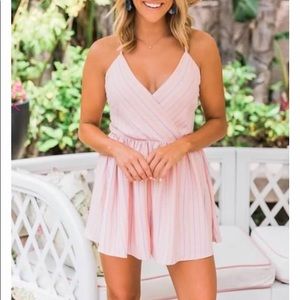 3/$50 Pink Lily Coral Striped Romper